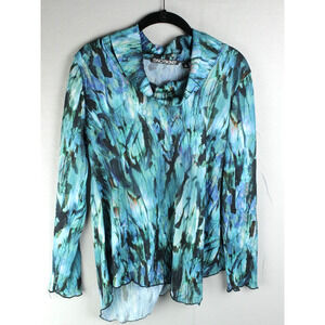 Snoskins Top Size S Colorful Long Sleeve Artsy Tunic Pullover